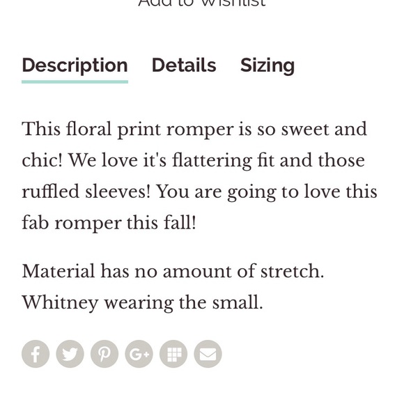 Mud Pie Jules Black Floral Short Romper Size L - Picture 5 of 8